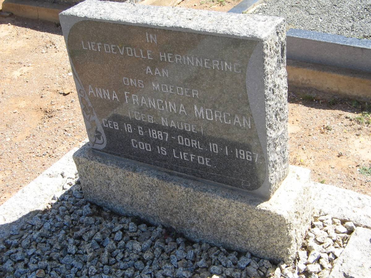 MORGAN Anna Francina nee NAUDE 1887-1967