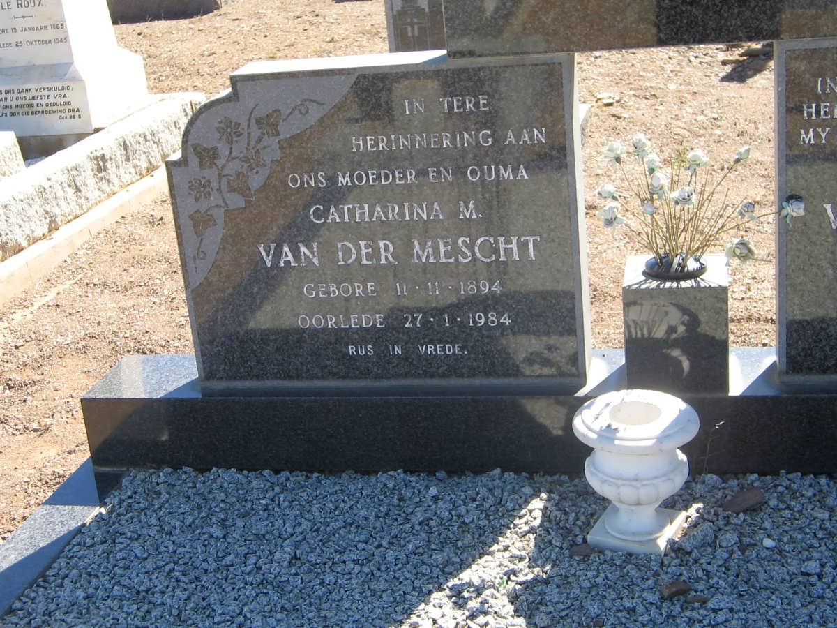 MESCHT Andries J., van der 1890-1948 &amp; Catharina M. 1894-1984