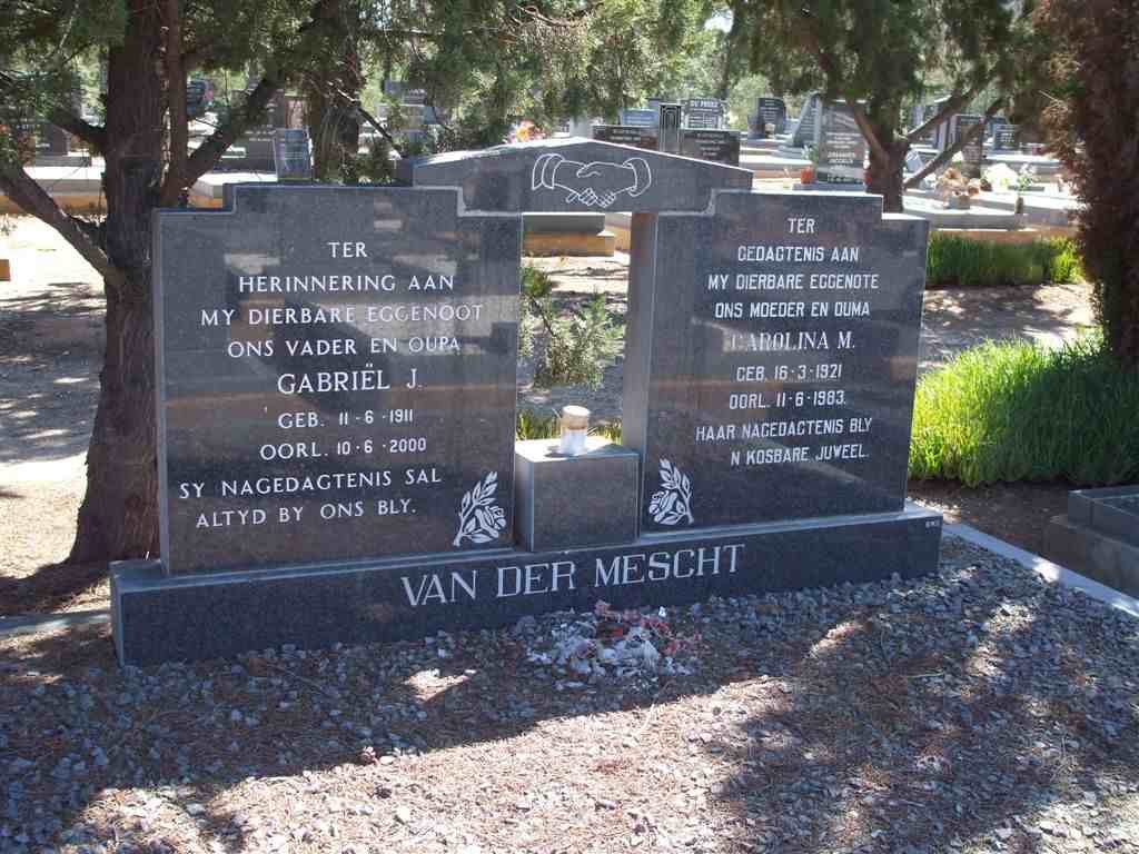 MESCHT Gabriël J., van der 1911-2000 &amp; Carolina M. 1921-1983