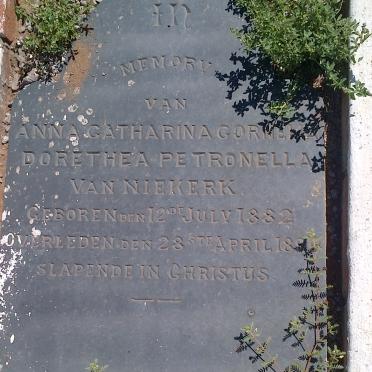 NIEKERK Anna Catharina Cornelia Dorethea Petronella, van 1882-189?