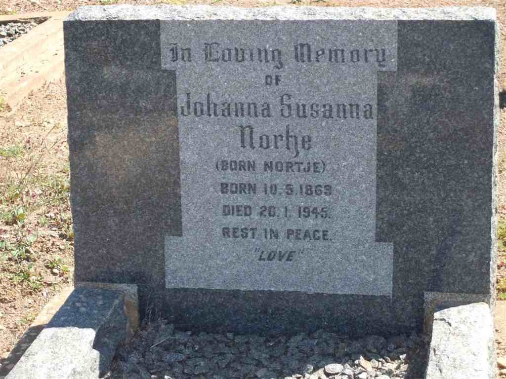 NORTJE Johanna Susanna nee NORTJE 1869-1945