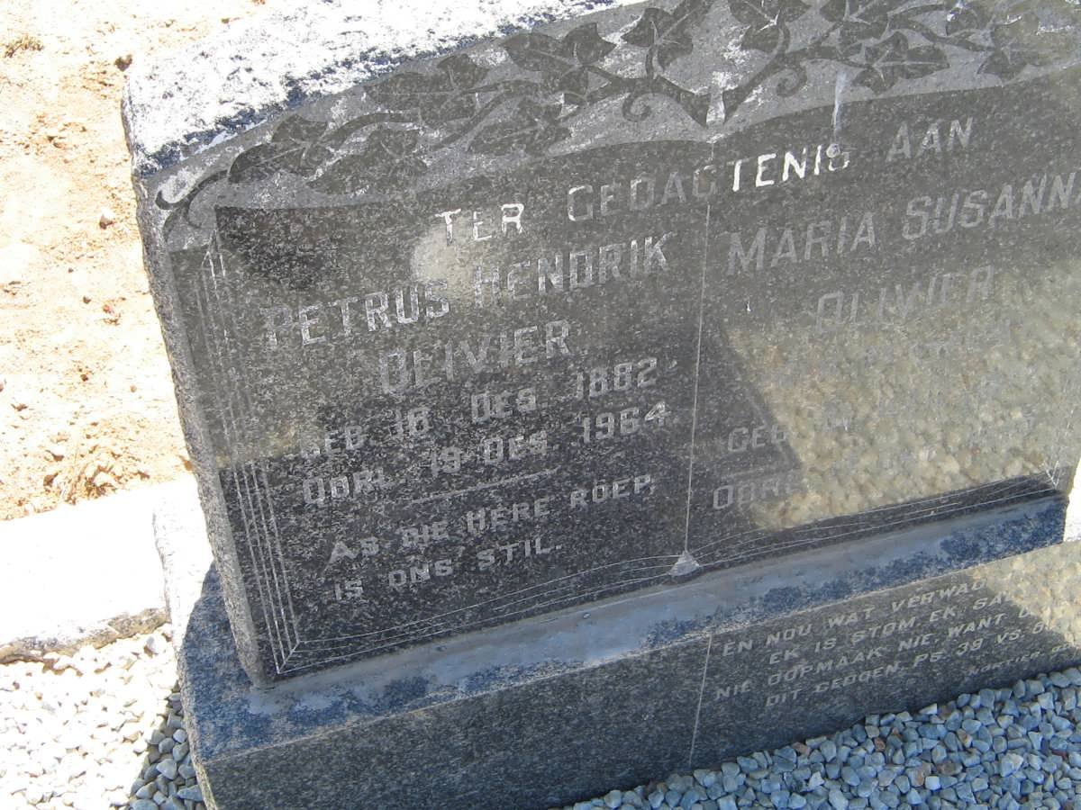 OLIVIER Petrus Hendrik 1882-1964 &amp; Maria Susanna FERREIRA 1877-1960