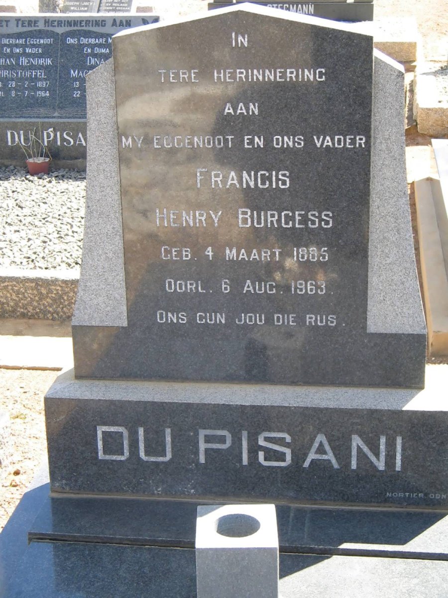 PISANI Francis Henry Burgess, du 1885-1963
