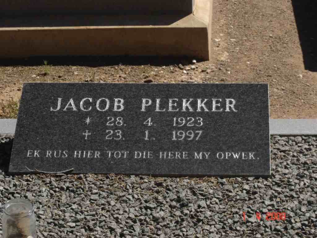 PLEKKER Jacob 1923-1997