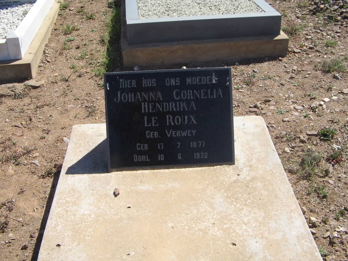 ROUX Johanna Cornelia Hendrika, Le nee VERWEY 1877-1932
