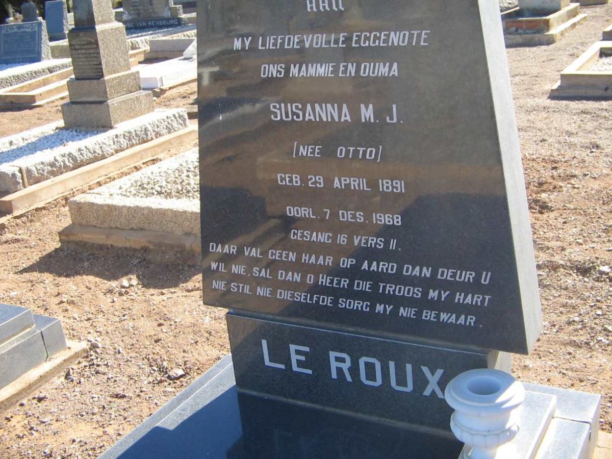 ROUX Susanna M.J., le nee OTTO 1891-1968