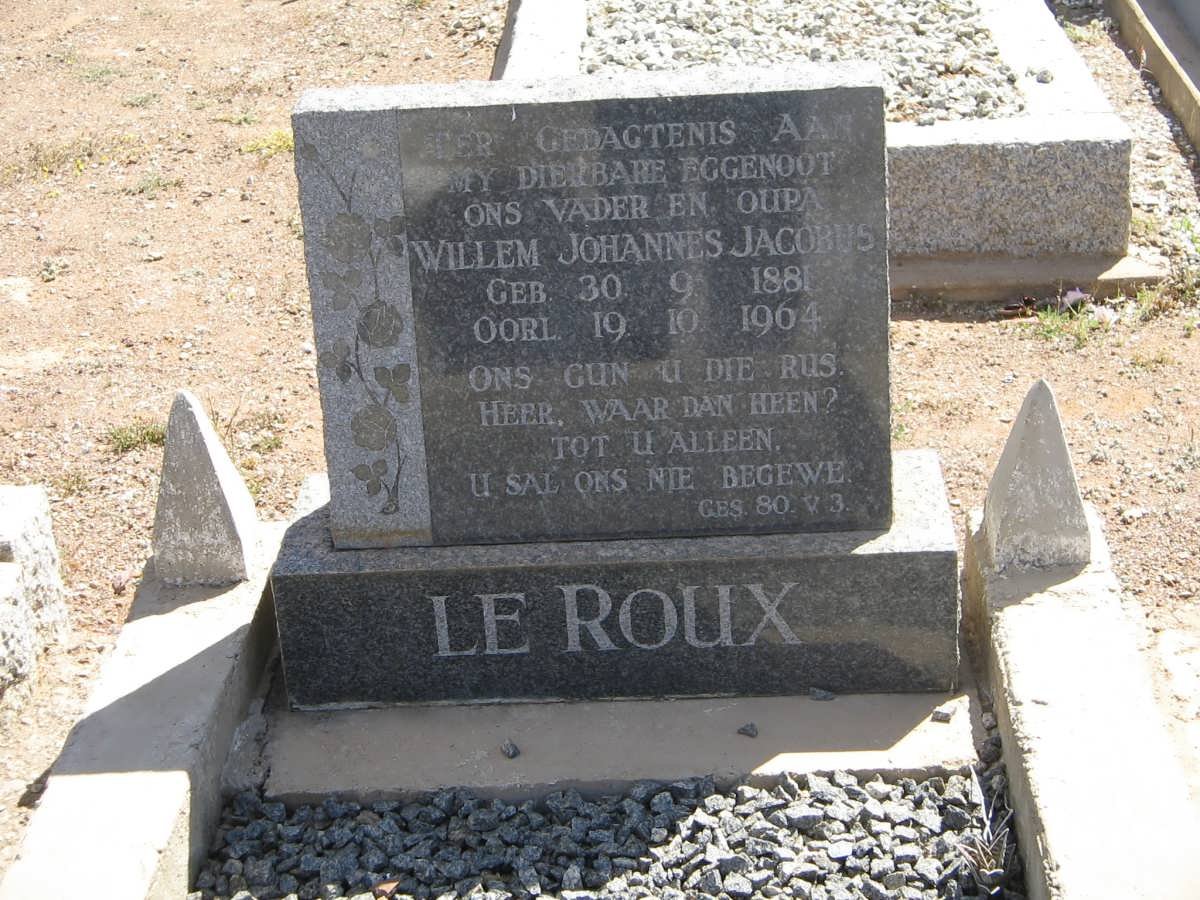 ROUX Willem Johannes Jacobus, Le 1881-1964