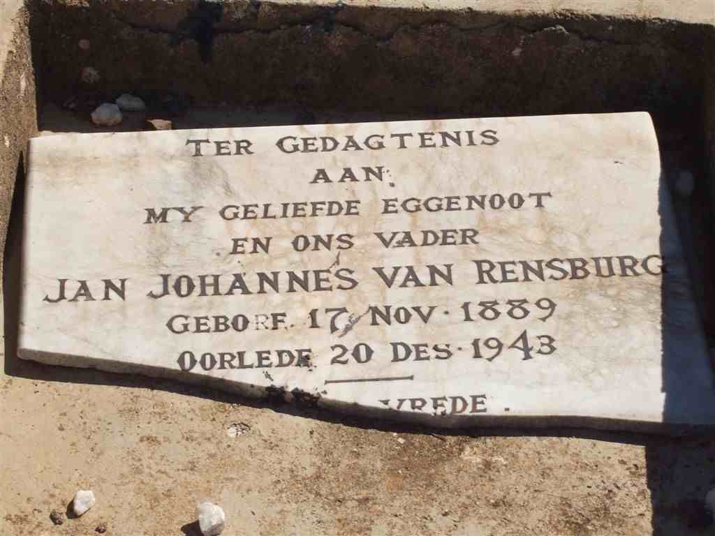 RENSBURG Jan Johannes, van 1889-1943