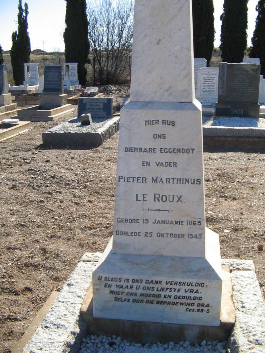 ROUX Pieter Marthinus, le 1865-1945