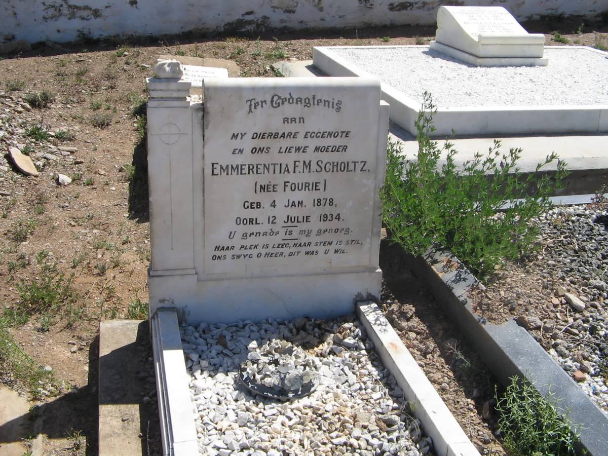 SCHOLTZ Emmerentia F.M. nee FOURIE 1878-1934