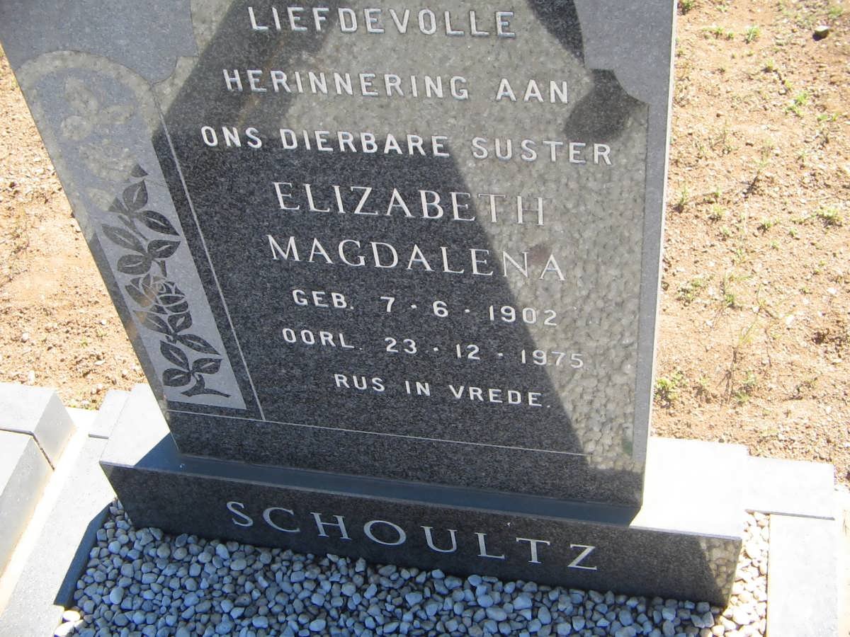 SCHOULTZ Elizabeth Magdalena 1902-1975