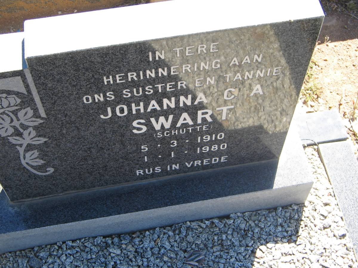 SWART Johanna C.A. nee SCHUTTE 1910-1980