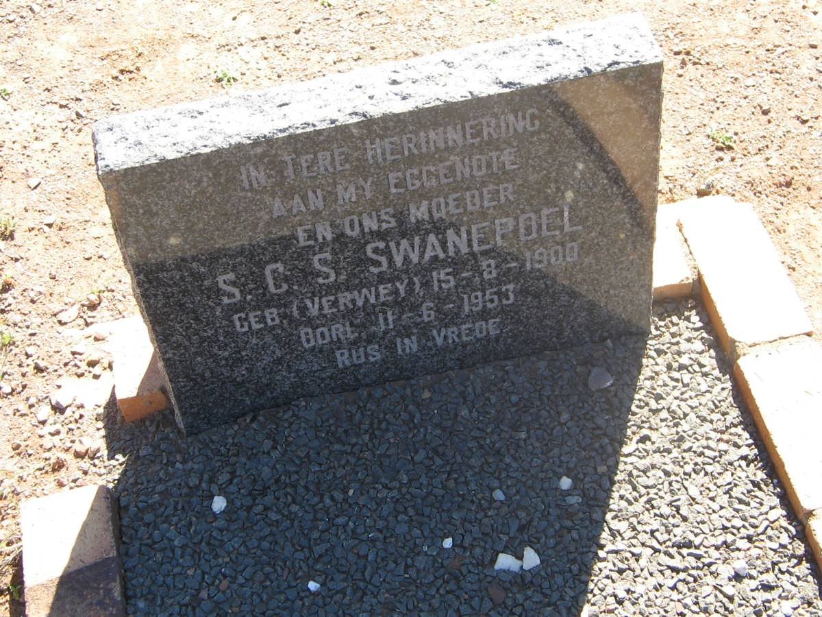 SWANEPOEL S.C.S. nee VERWEY 1900-1953