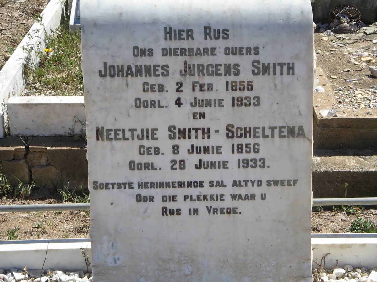 SMITH Johannes Jurgens 1855-1933 &amp; Neeltjie SCHELTEMA 1856-1933
