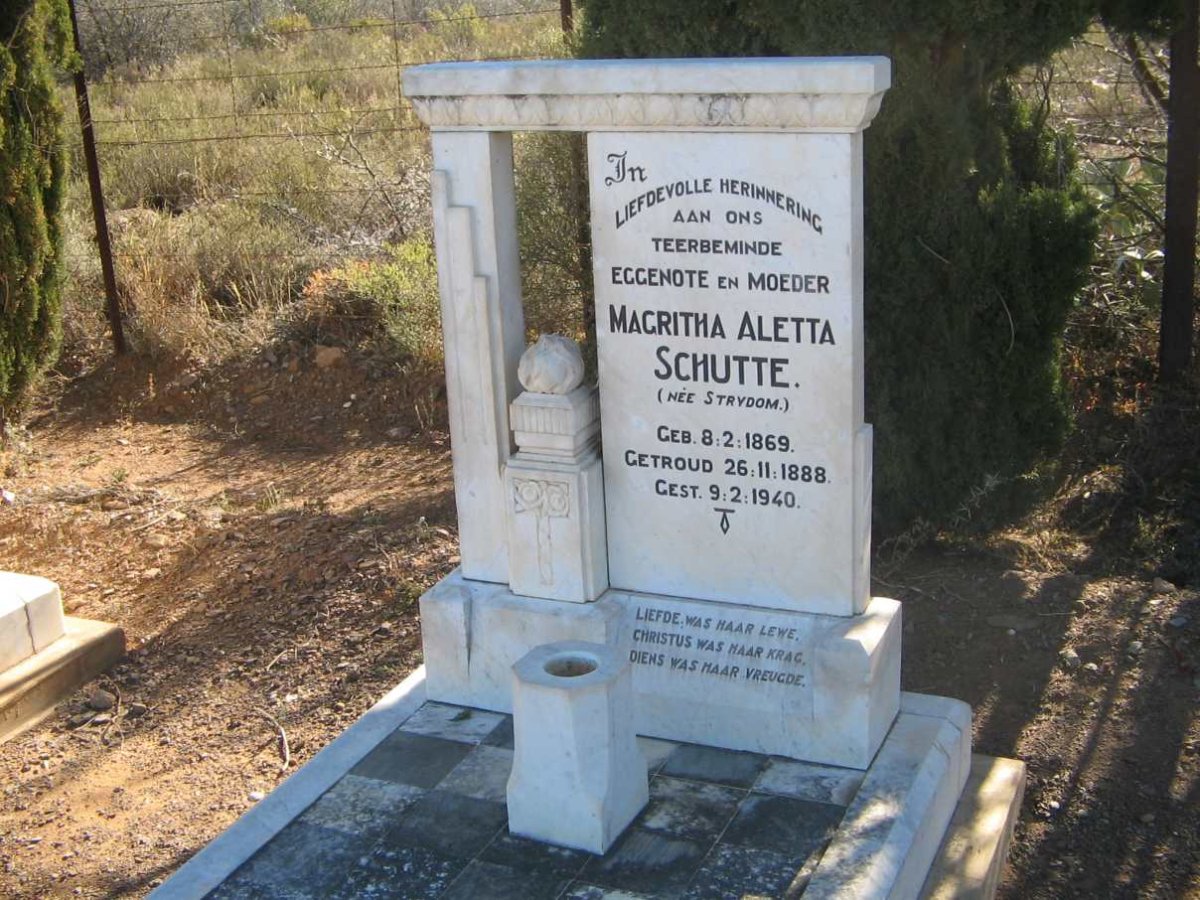 SCHUTTE Magritha Aletta nee STRYDOM 1869-1940