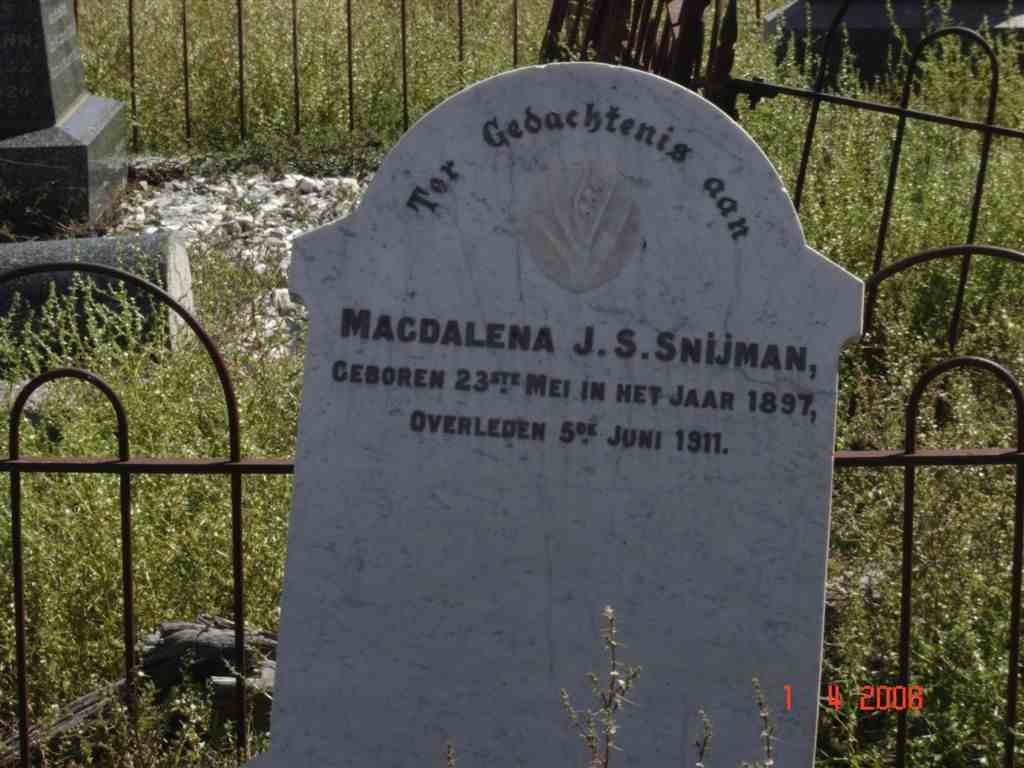 SNIJMAN Magdalena J.S. 1897-1911