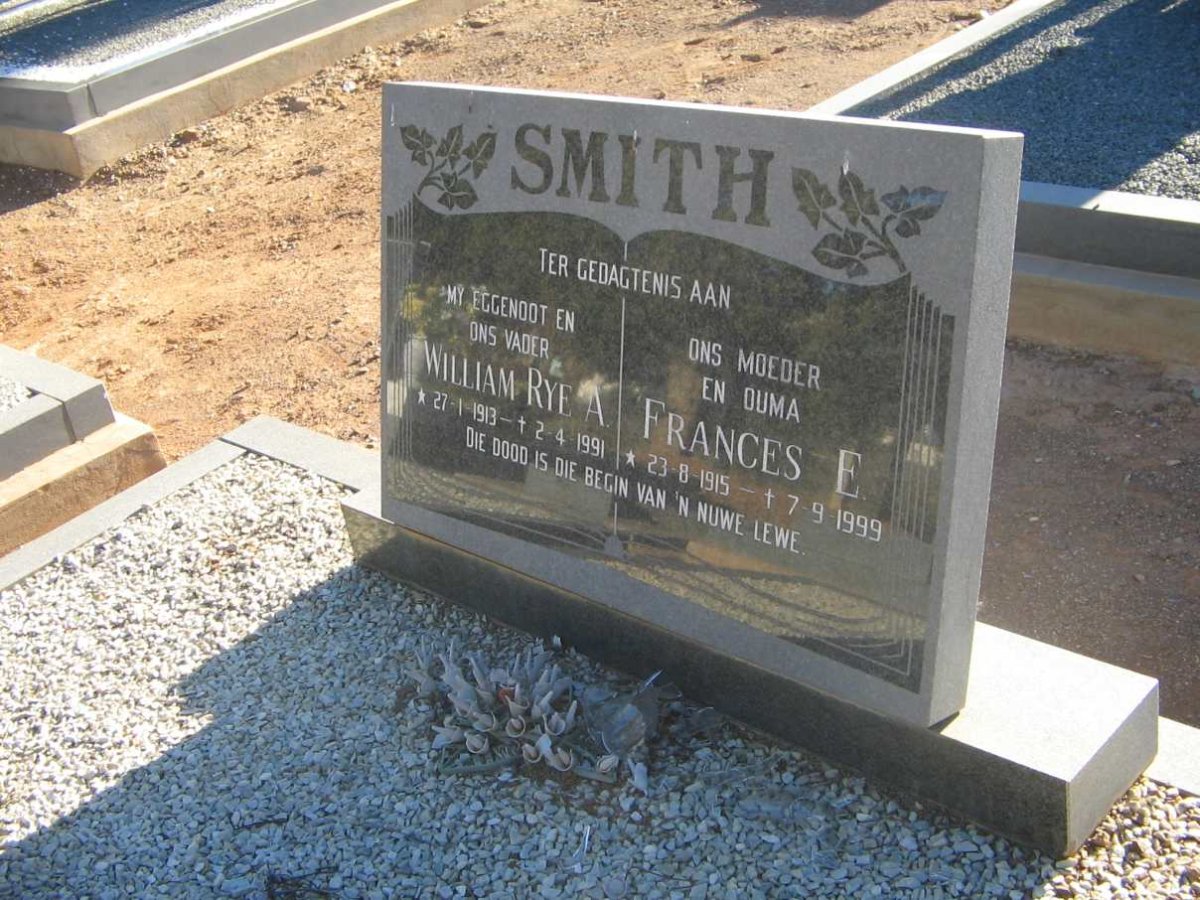 SMITH William Rye A. 1913-1991 &amp; Frances E. 1915-1999