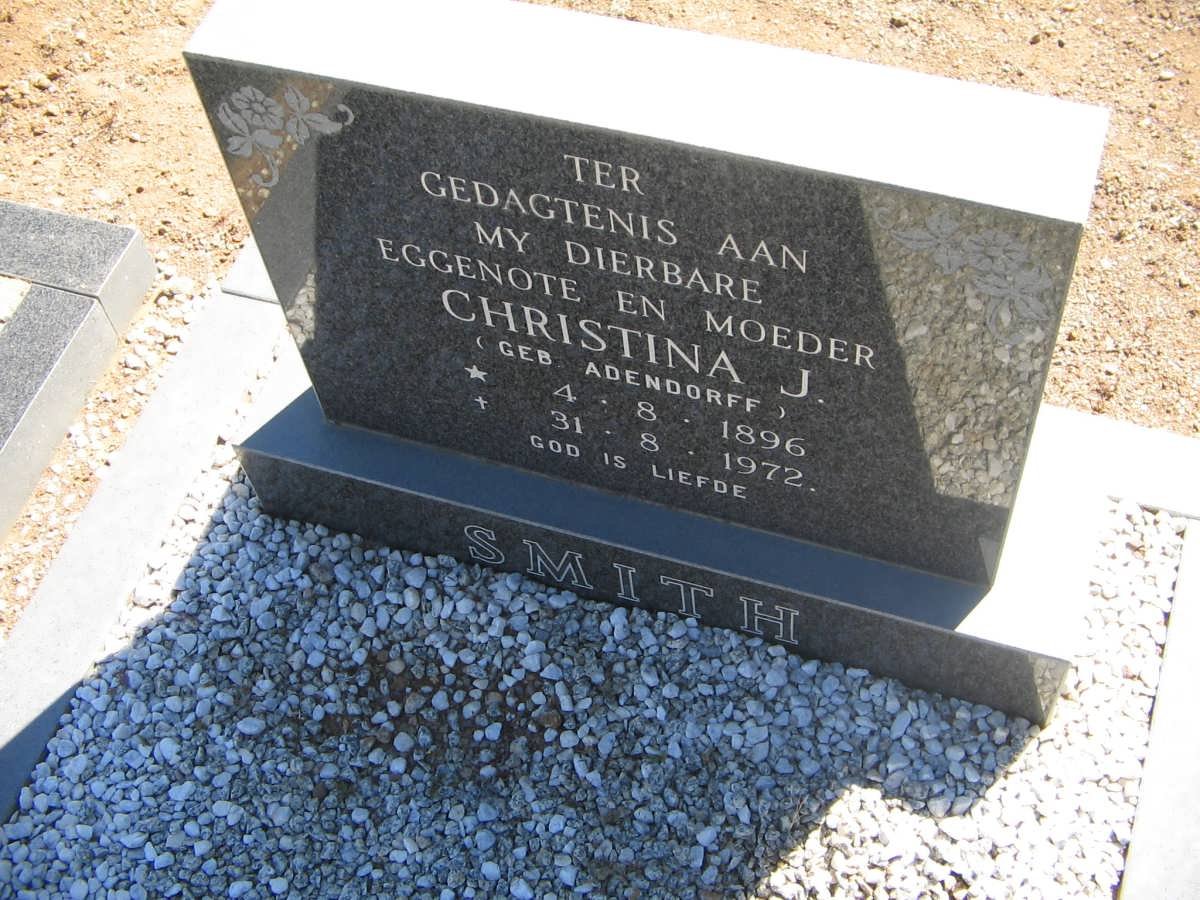 SMITH Christina J. nee ADENDORFF 1896-1972