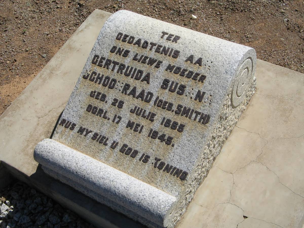 SCHOONRAAD Gertruida Susana nee SMITH 1865-1945