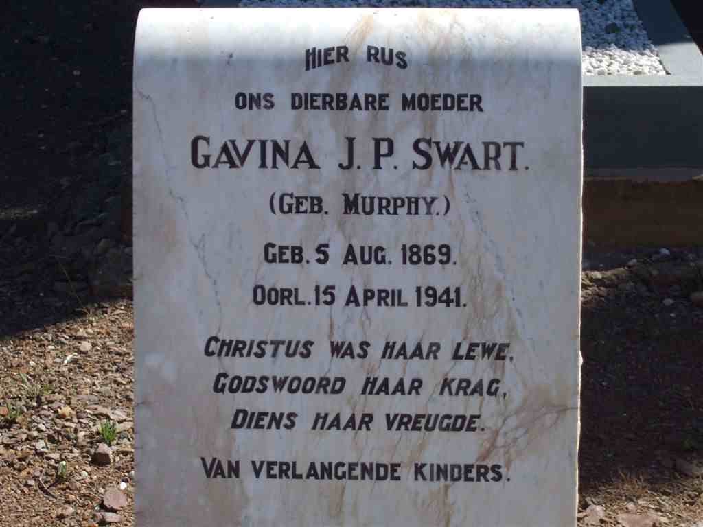SWART Gavina J.P. nee MURPHY 1869-1941