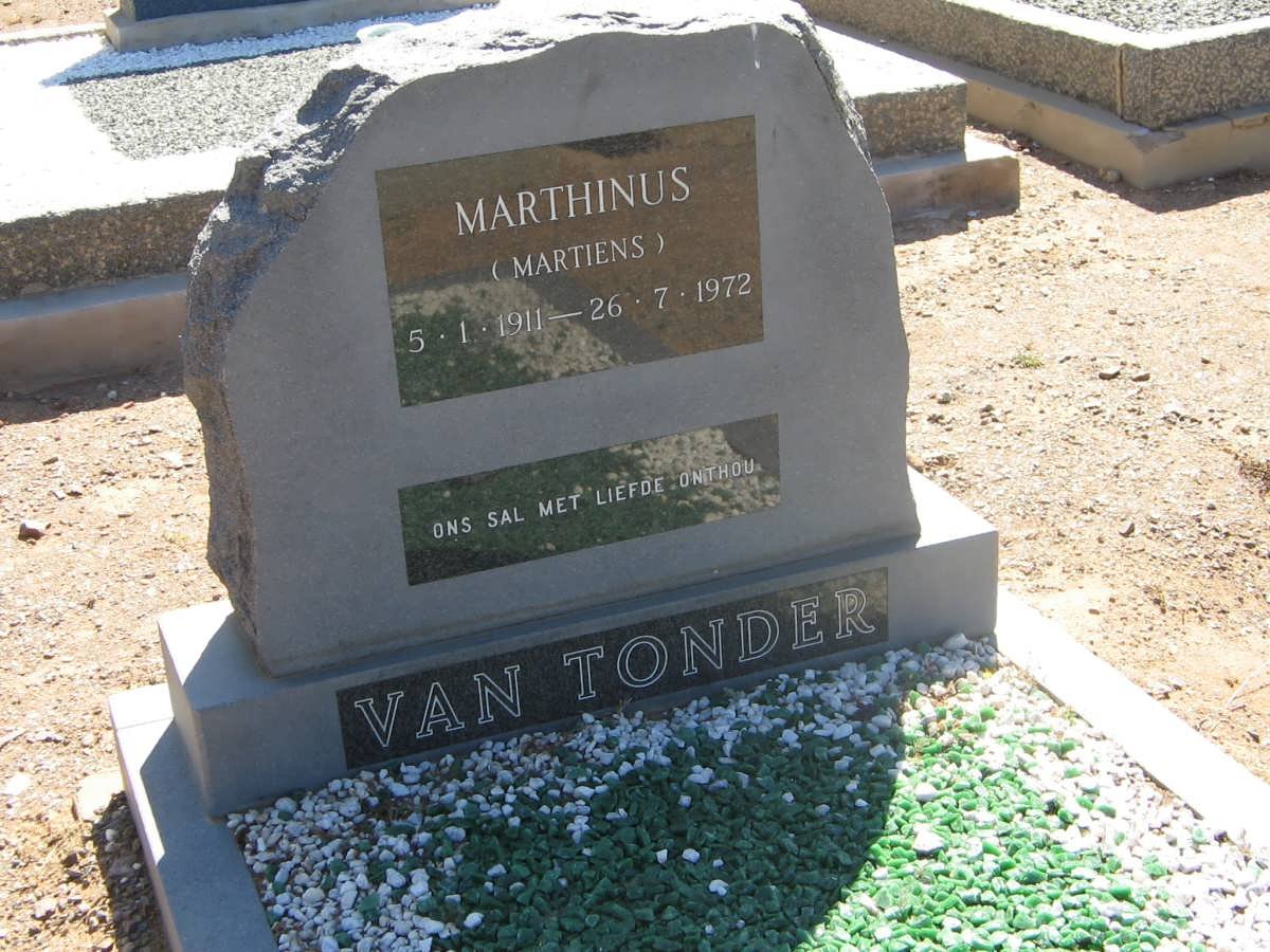 TONDER Marthinus, van 1911-1972