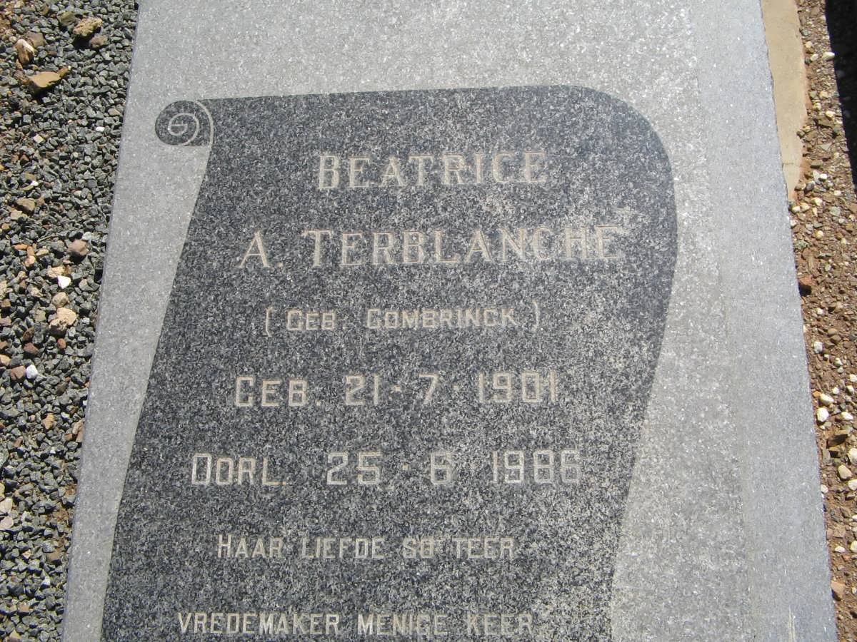 TERBLANCHE Beatrice A. nee COMBRINK 1901-1986