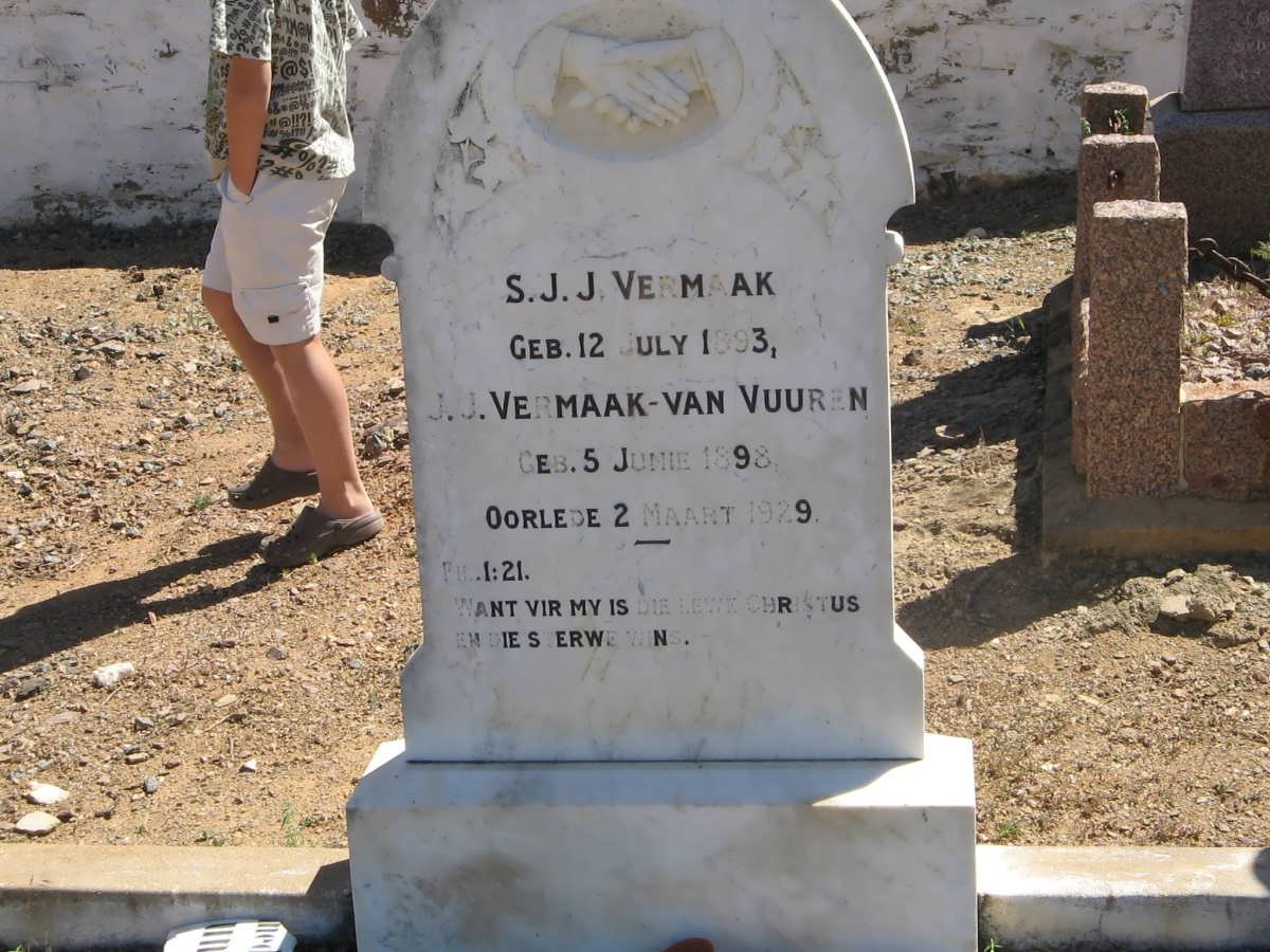 VERMAAK S.J.J. 1893-1929 &amp; J.J. VAN VUUREN 1898-1929