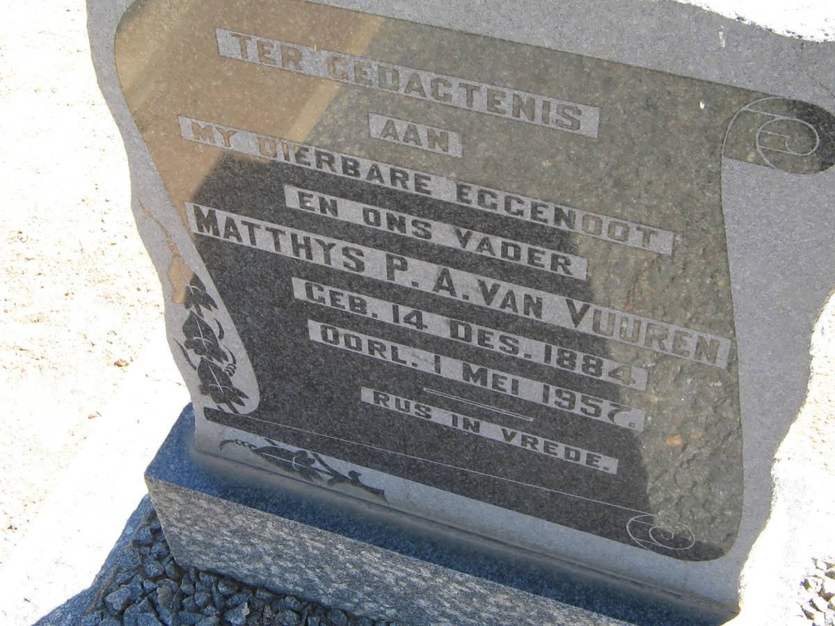 VUUREN Matthys P.A., van 1884-1957