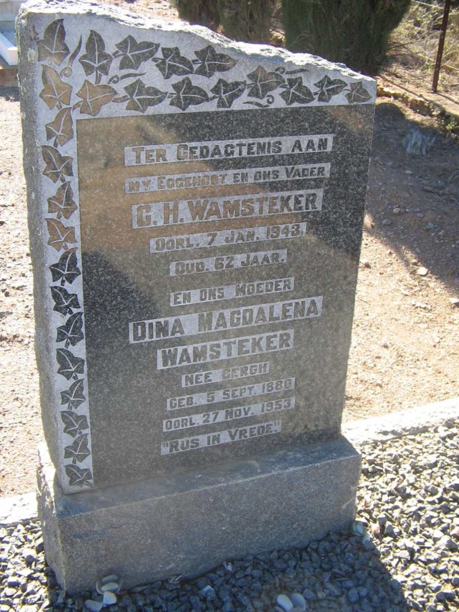 WAMSTEKER C.H. -1943 &amp; Dina Magdalena BERGH 1880-1953