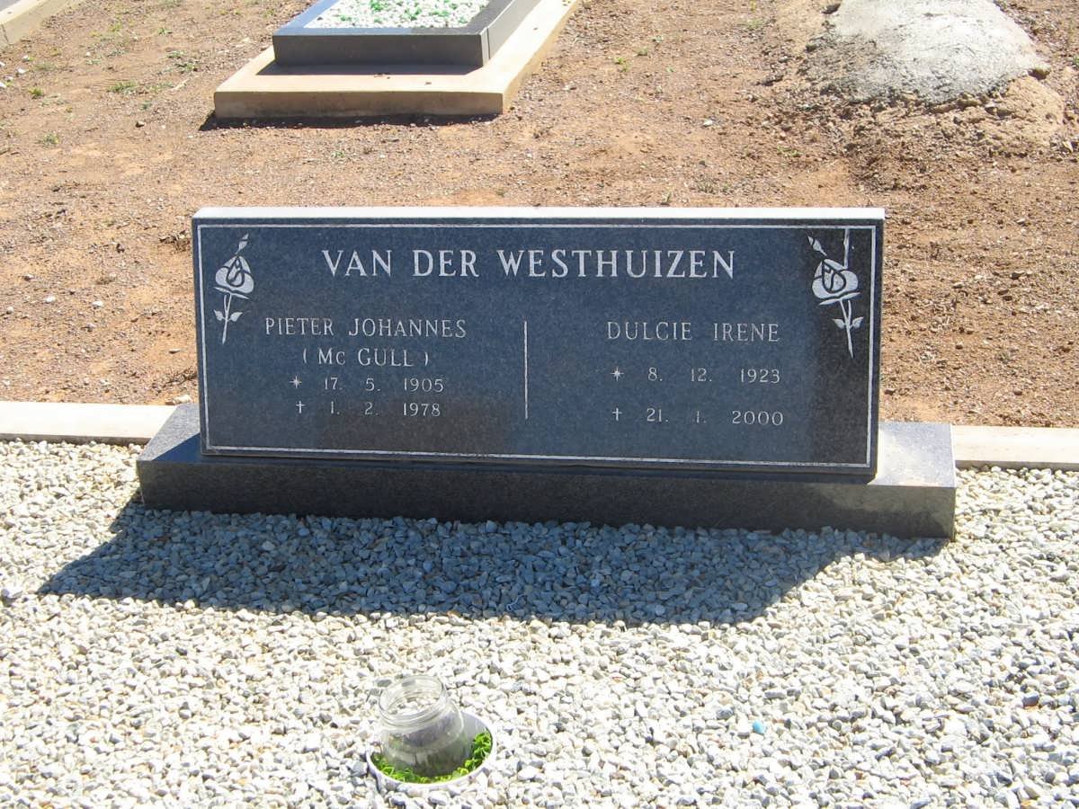 WESTHUIZEN Pieter Johannes, van der 1905-1978 &amp; Dulcie Irene 1923-2000