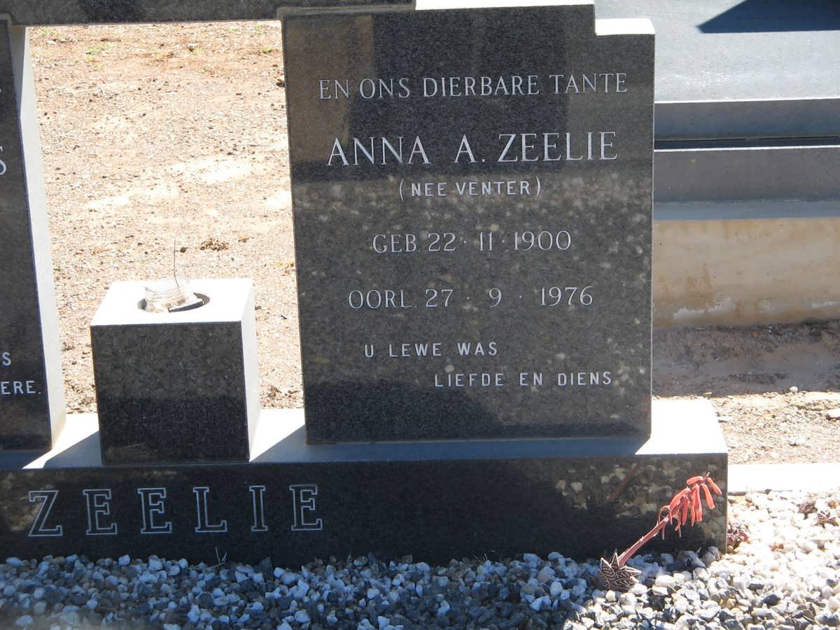 ZEELIE Daniel James 1902-1972 &amp; Anna A. VENTER 1900-1976