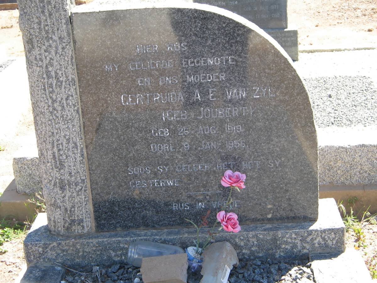 ZYL Gertruida A.E. nee JOUBERT 1919-1956