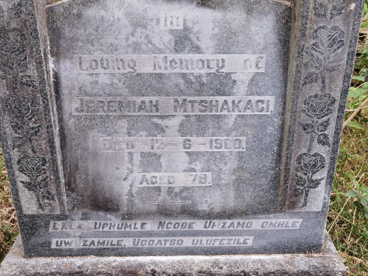 MTSHAKACI Jeremiah -1960