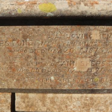 SHEPSTONE William -1873 &amp; Ann -1871