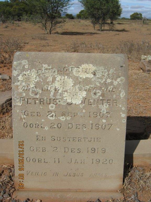VENTER Petrus J. 1907-1907 :: VENTER Sustertjie 1919-1920