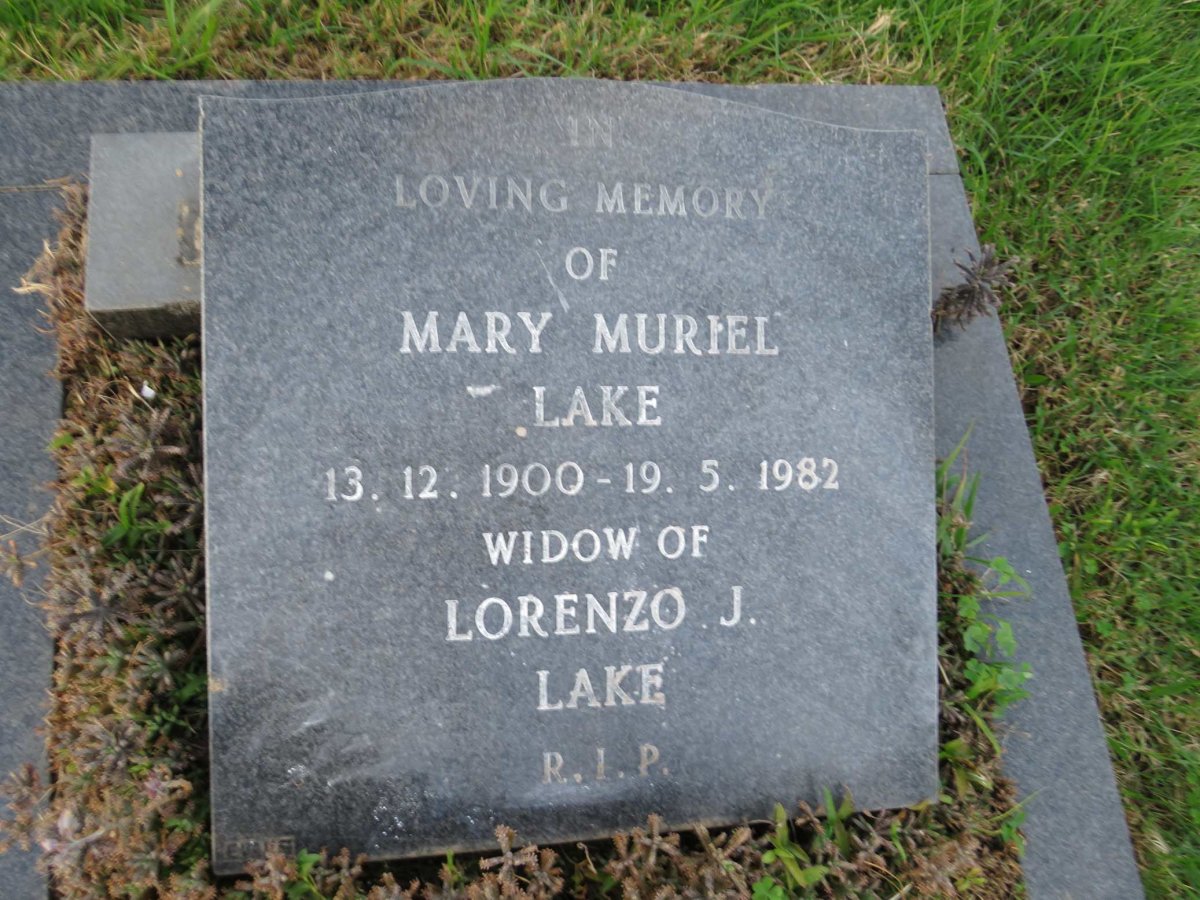 LAKE Mary Muriel 1900-1982