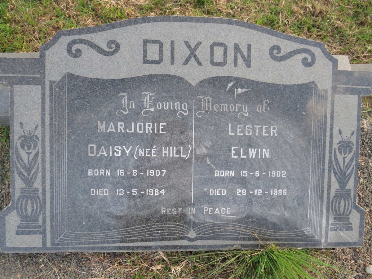 DIXON Lester Elwin 1902-1986 &amp; Marjorie Daisy HILL 1907-1984