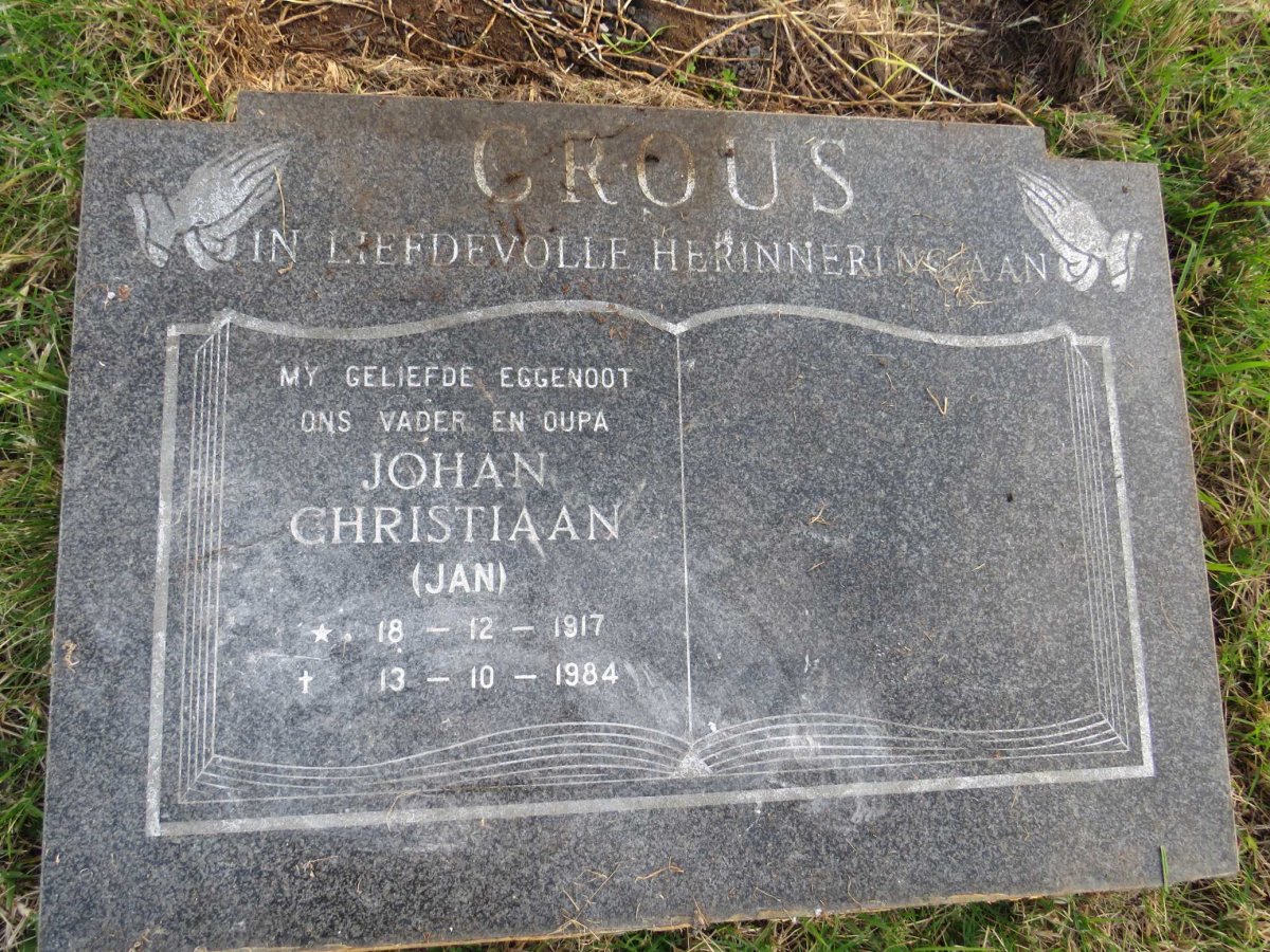CROUS Johan Christiaan 1917-1984