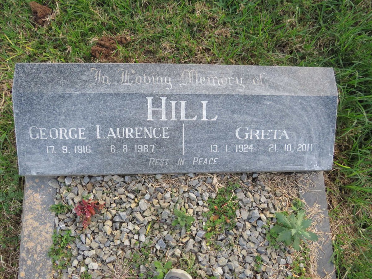 HILL George Laurence 1916-1987 &amp; Greta 1924-2011