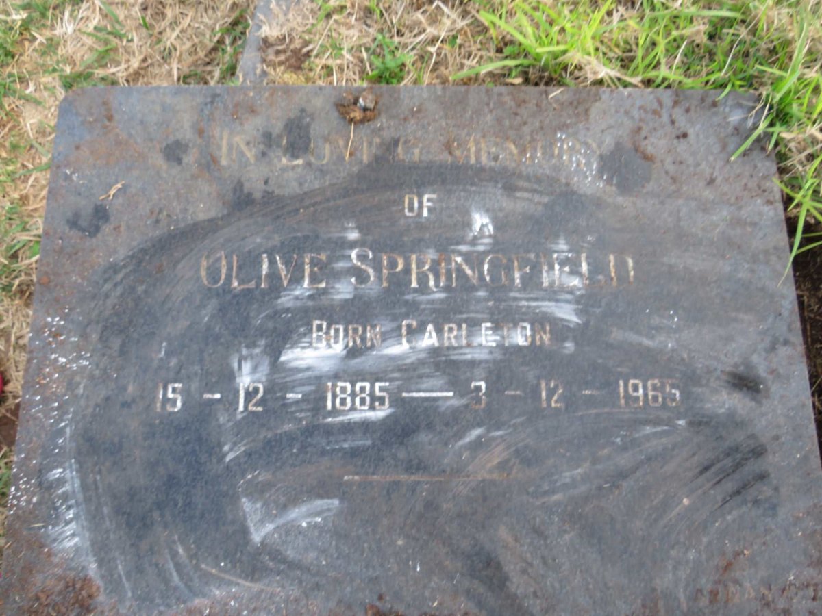 SPRINGFIELD Olive CARLETON 1885-1965