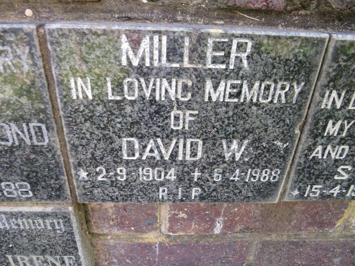 MILLER David W. 1904-1988