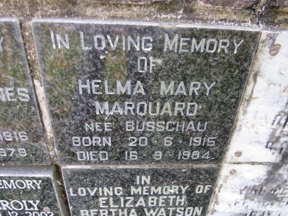 MARQUARD Helma Mary nee BUSSCHAU 1915-1984
