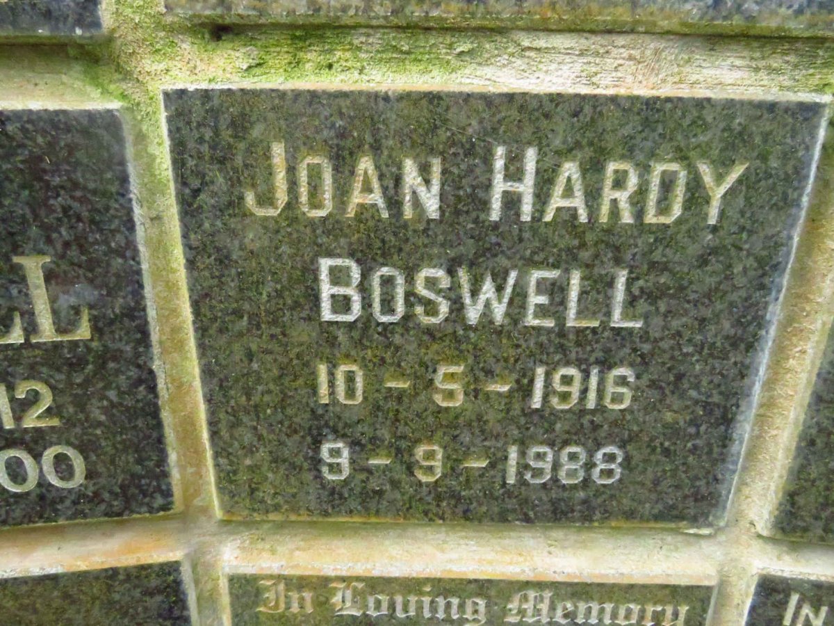 BOSWELL Joan Hardy 1916-1988