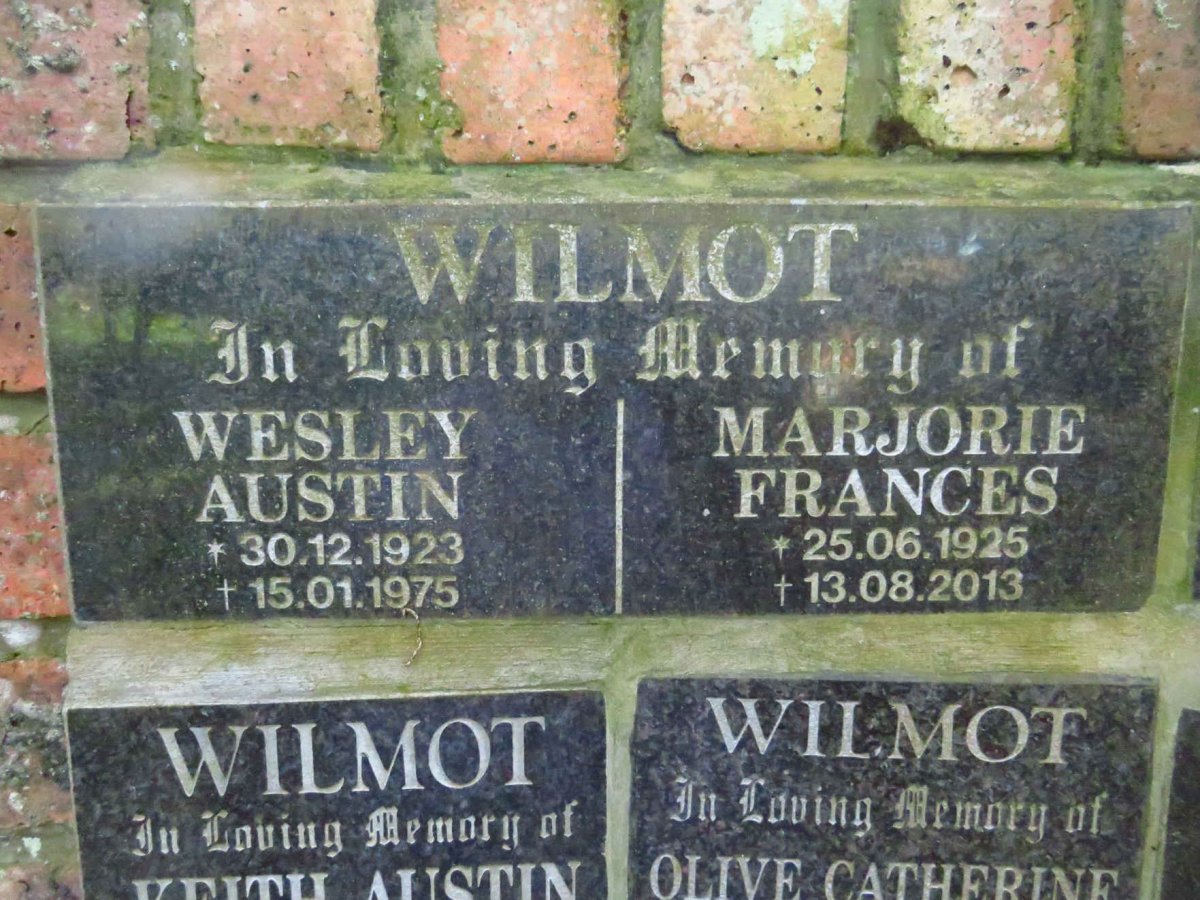 WILMOT Wesley Austin 1923-1975 &amp; Marjorie Frances 1925-2013