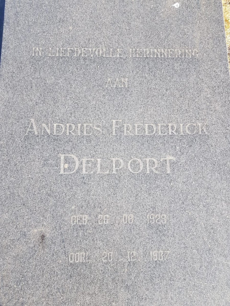 DELPORT Andries Frederick 1928-1987