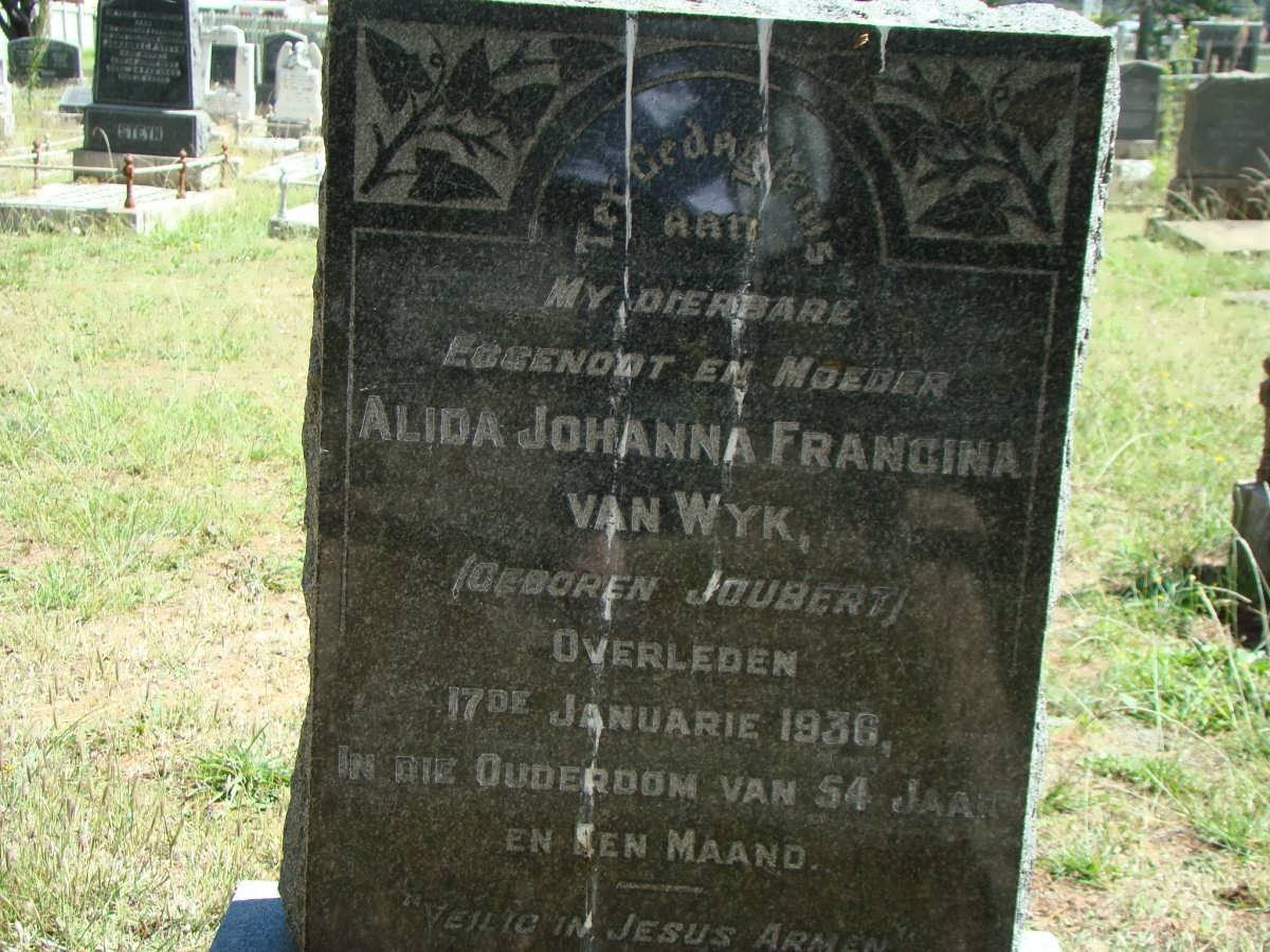 WYK Alida Johanna Francina, van nee JOUBERT -1936