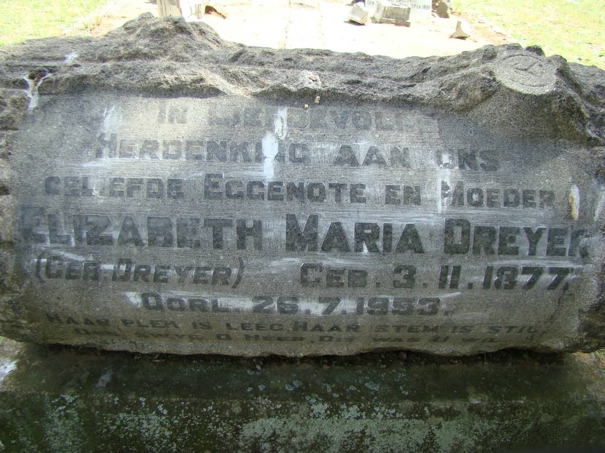 DREYER Elizabeth Maria nee DREYER 1877-1953