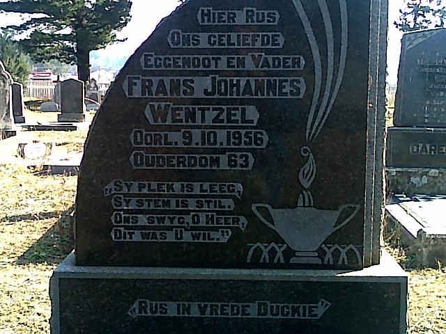 WENTZEL Frans Johannes -1956