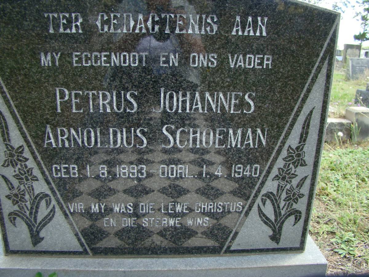 SCHOEMAN Petrus Johannes Arnoldus 1893-1940