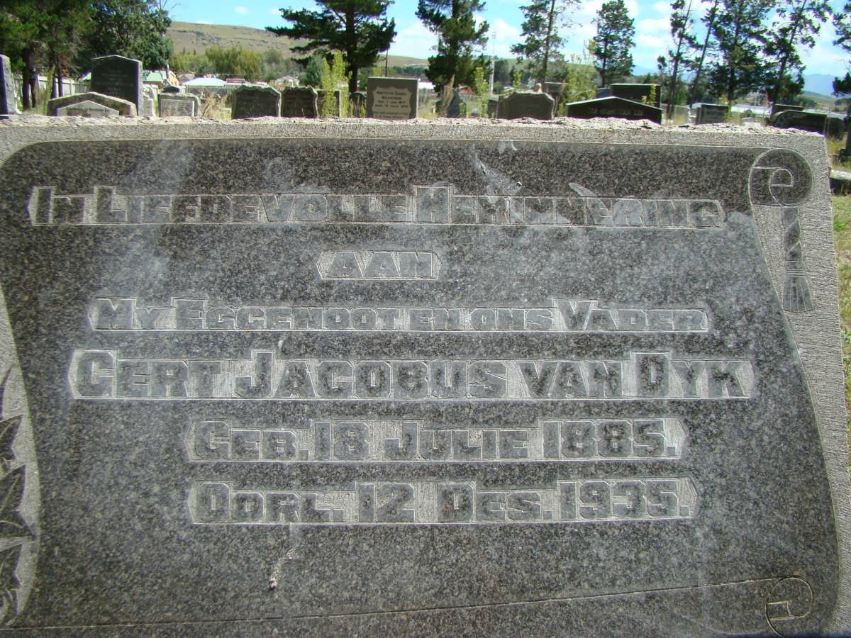 DYK Gert Jacobus, van 1885-1935